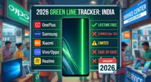 green line screen issue free replacement India 2026